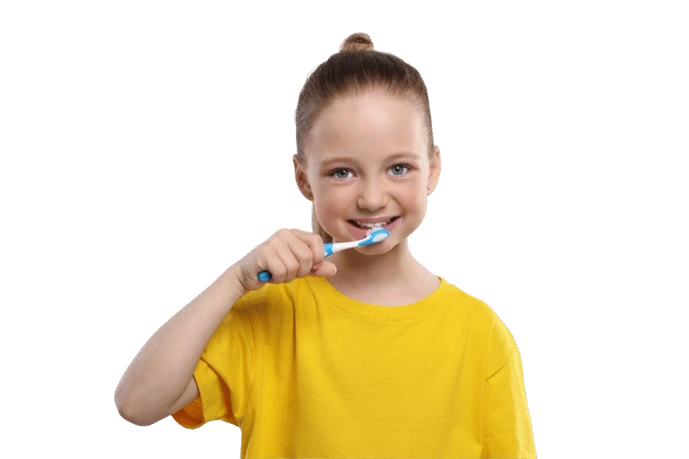Girl with tootbrush